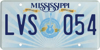 MS license plate LVS054