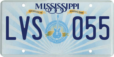 MS license plate LVS055