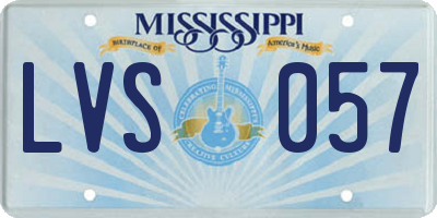 MS license plate LVS057