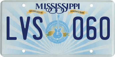 MS license plate LVS060