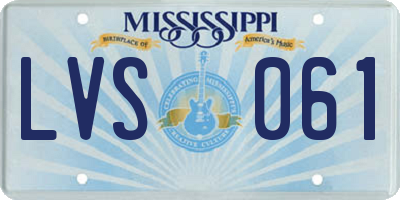 MS license plate LVS061