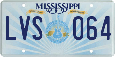 MS license plate LVS064