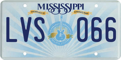 MS license plate LVS066