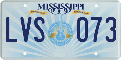 MS license plate LVS073
