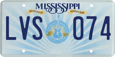 MS license plate LVS074