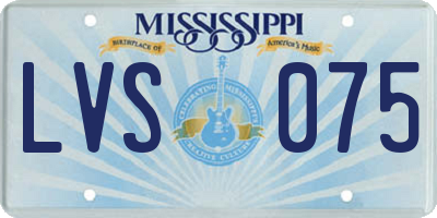 MS license plate LVS075