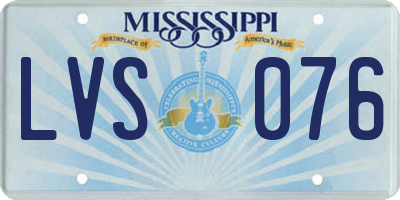 MS license plate LVS076