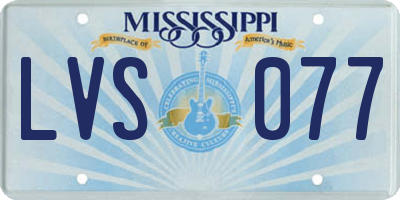 MS license plate LVS077