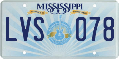 MS license plate LVS078