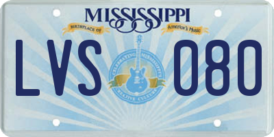 MS license plate LVS080