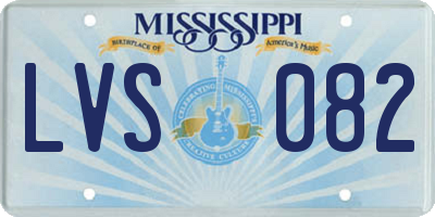 MS license plate LVS082