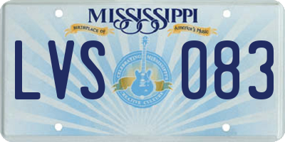 MS license plate LVS083