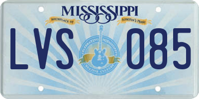 MS license plate LVS085