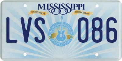 MS license plate LVS086