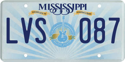 MS license plate LVS087