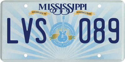 MS license plate LVS089