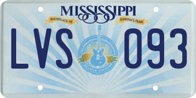 MS license plate LVS093