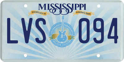 MS license plate LVS094