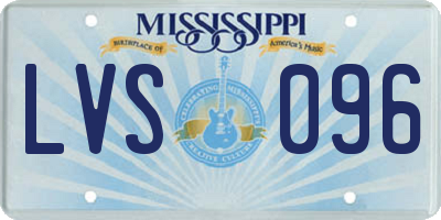 MS license plate LVS096