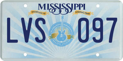 MS license plate LVS097