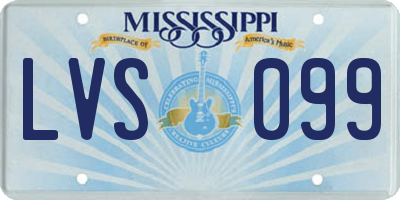MS license plate LVS099