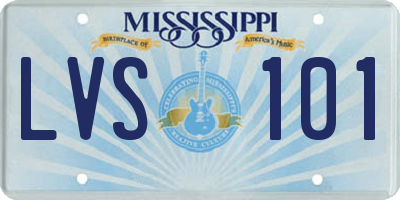 MS license plate LVS101