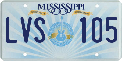 MS license plate LVS105