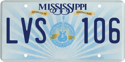 MS license plate LVS106