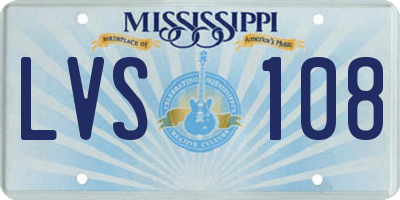 MS license plate LVS108