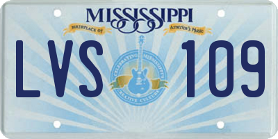 MS license plate LVS109