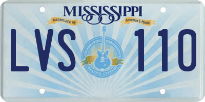MS license plate LVS110