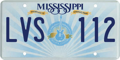 MS license plate LVS112
