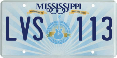 MS license plate LVS113