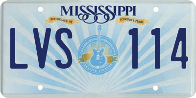 MS license plate LVS114