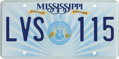 MS license plate LVS115