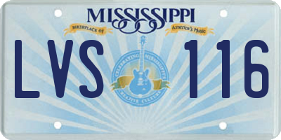 MS license plate LVS116
