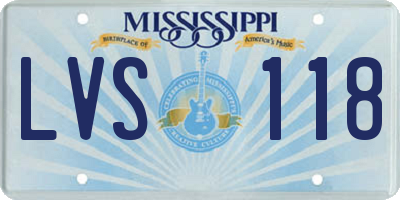 MS license plate LVS118