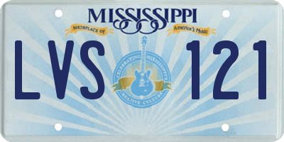 MS license plate LVS121