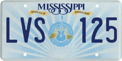 MS license plate LVS125