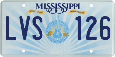 MS license plate LVS126