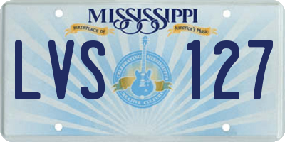 MS license plate LVS127