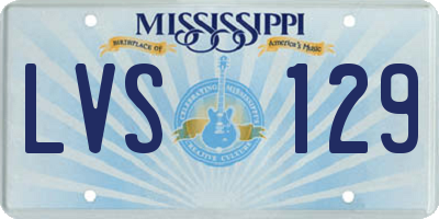 MS license plate LVS129