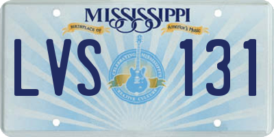 MS license plate LVS131