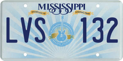 MS license plate LVS132