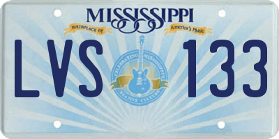 MS license plate LVS133