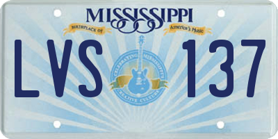 MS license plate LVS137