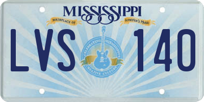 MS license plate LVS140