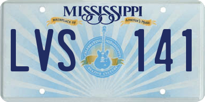 MS license plate LVS141