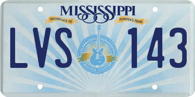 MS license plate LVS143