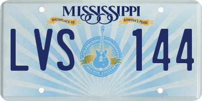 MS license plate LVS144